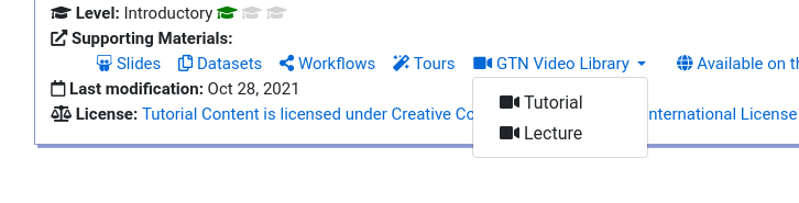 Screenshot of the button on GTN page labelled GTN Video Library